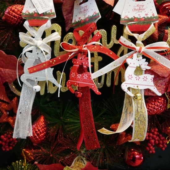 Ornament de brad, cerb roșu, lemn, 25cm