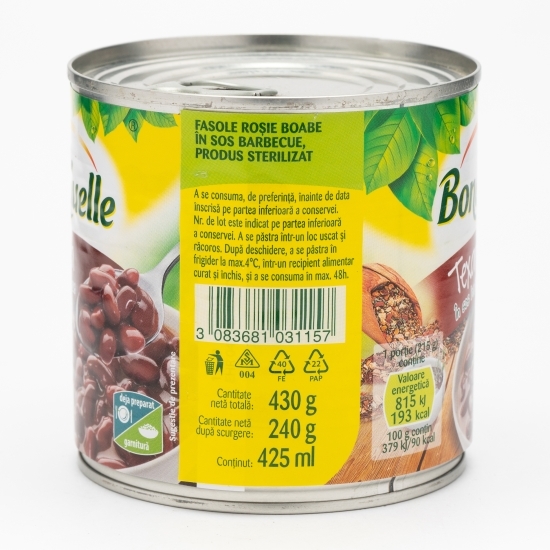 Fasole roșie boabe Texana în sos barbecue 430g