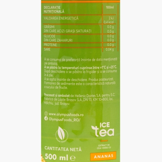 Ceai verde cu ananas, fără zahăr 0.5l