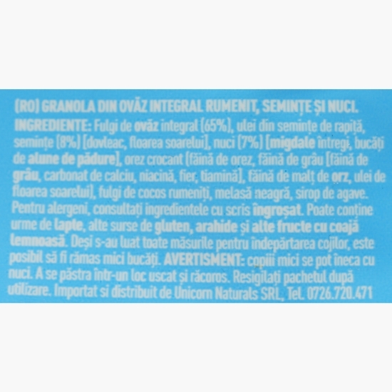 Granola Low Sugar nuci și semințe 500g