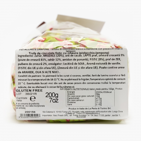Trufe de ciocolată cu fistic și zmeură 200g