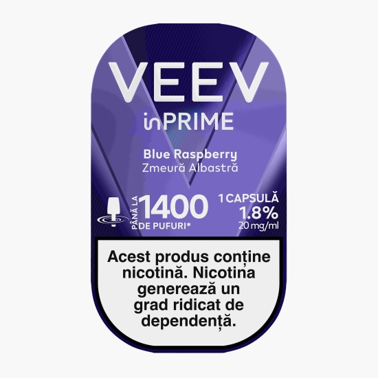Capsulă pentru țigară electronică Blue Raspberry 1.8%, 20mg/ml nicotină, 1400 puffs