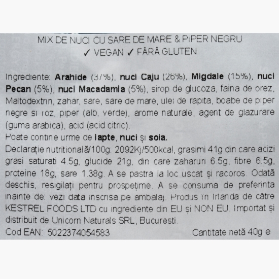 Mix de nuci cu sare de mare si piper negru 40g