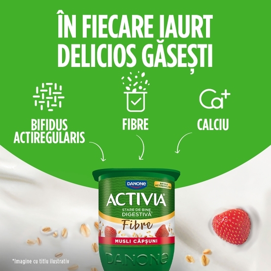 Iaurt cu musli și căpșuni 125g