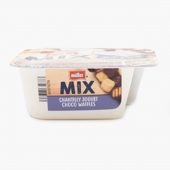 Iaurt Mix Chantilly și napolitane cu ciocolată 130g