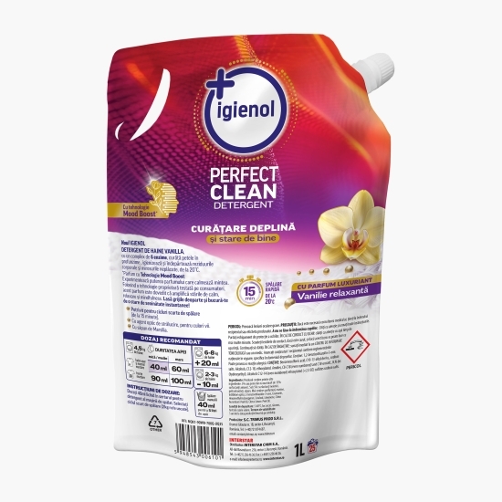 Rezervă detergent de rufe lichid Perfect Clean Vanilla, 25 spălări, 1l