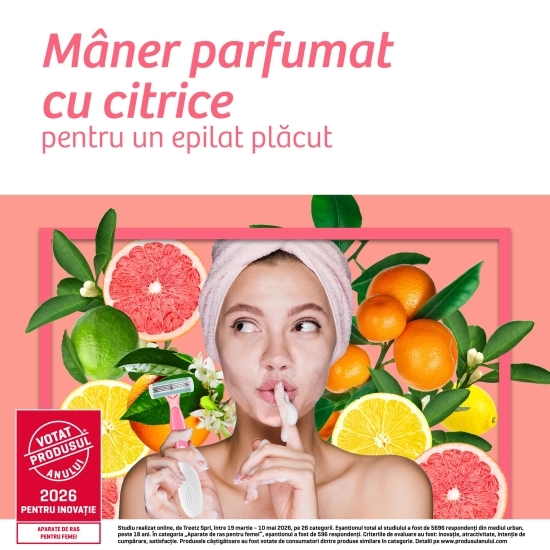 Aparat de ras pentru femei Soleil Escape Citrus, 4 lame, 3 buc