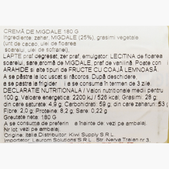 Cremă de migdale Dolcefetta, 180g