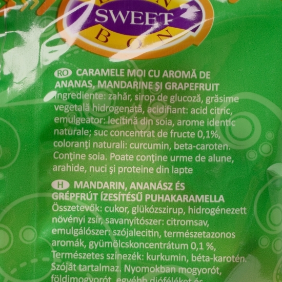 Caramele moi cu aromă de ananas mandarine și grepfrut 80g