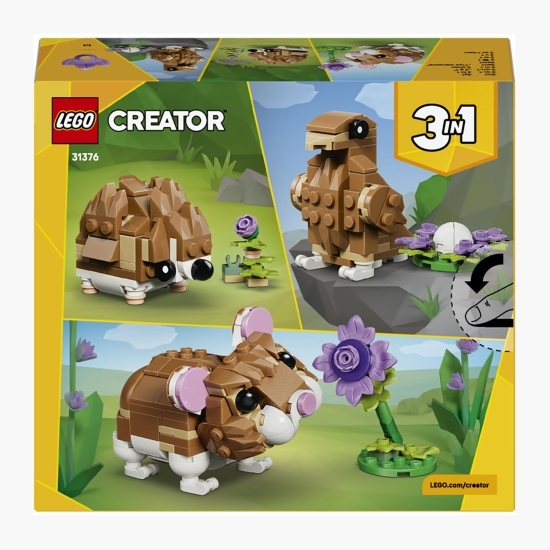 Hamster adorabil cu o floare, 31376 Creator 3 în 1, 166 piese, +7 ani