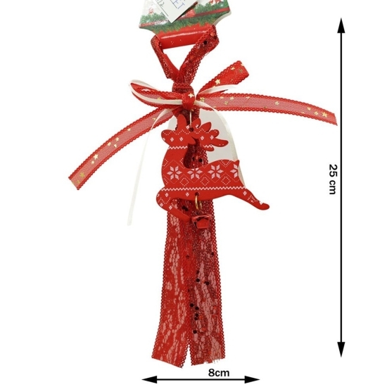 Ornament de brad, cerb roșu, lemn, 25cm