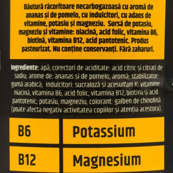 Băutură cu electroliți, zero zahăr, cu aromă de ananas-pomelo Sportcap 750ml