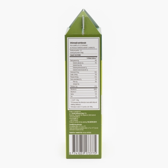 Pui umplut cu spanac & fasole verde și baby morcovi 350g