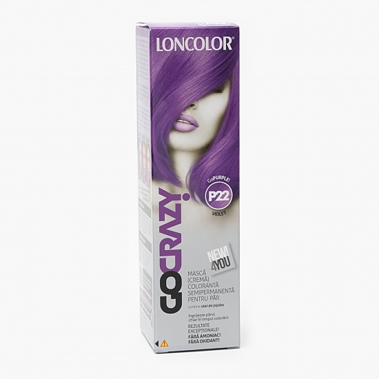 Mască (cremă) colorantă semipermanentă pentru păr P22 violet GoCrazy 100ml