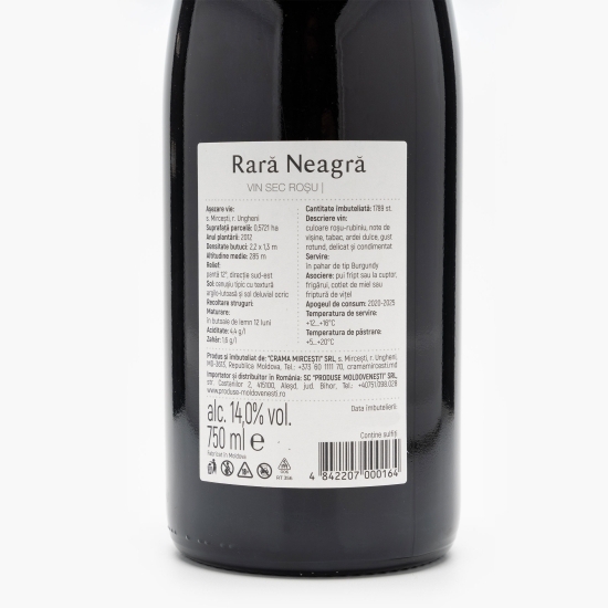 Vin roșu sec Rară Neagră, 14%, 0.75l