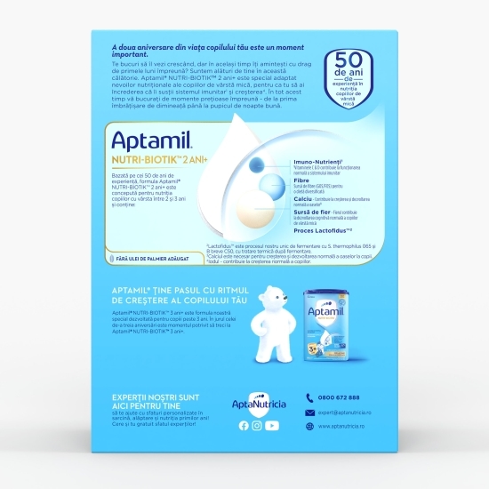 Formulă de lapte praf NUTRI-BIOTIK 2+, 2-3 ani, 1.2kg