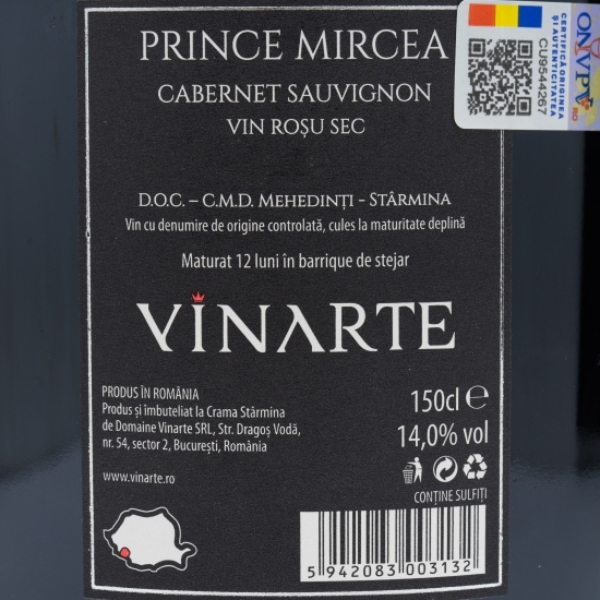 Vin roșu sec Cabernet Sauvignon, 14%, 1.5l