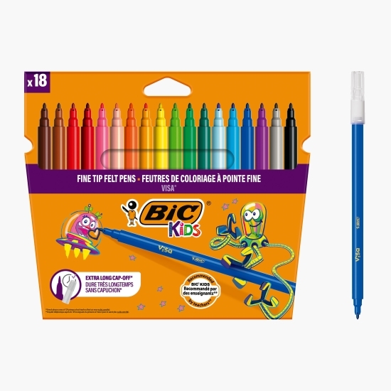 Markere colorate lavabile Kids Visa 18 buc