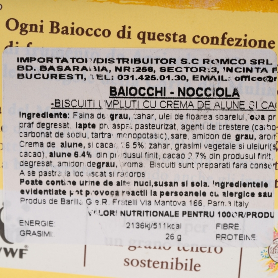 Biscuiți umpluți cu cremă de alune și cacao 260g