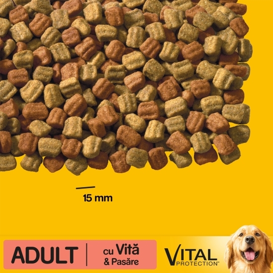 Hrană uscată pentru câini adulți, 15kg, cu vită și pasăre