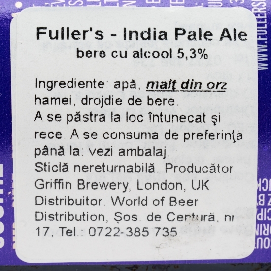 Bere India Pale Ale sticlă 0.5l