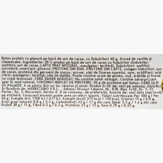 Baton proteic Core Vanilla Cheesecake 40g