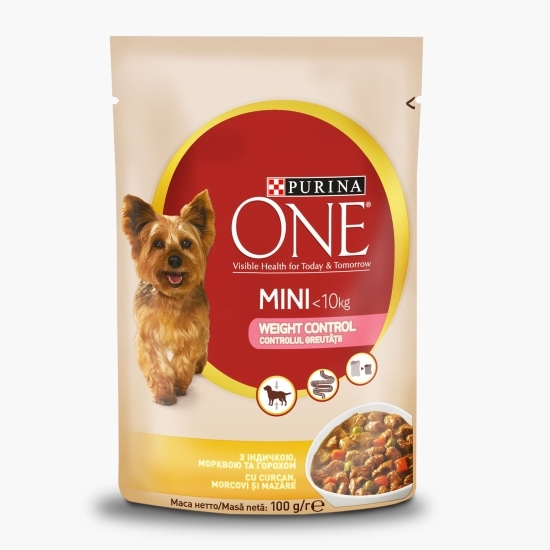 Hrană umedă pentru câini mini, 100g, One controlul greutății, curcan și orez