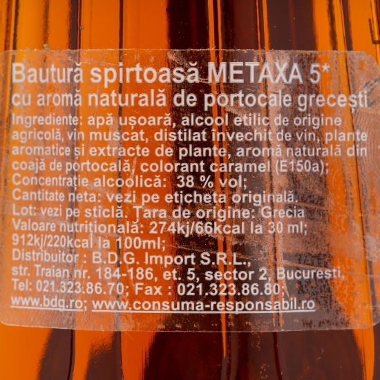 Brandy 5* Orange 38% alc. 0.7l