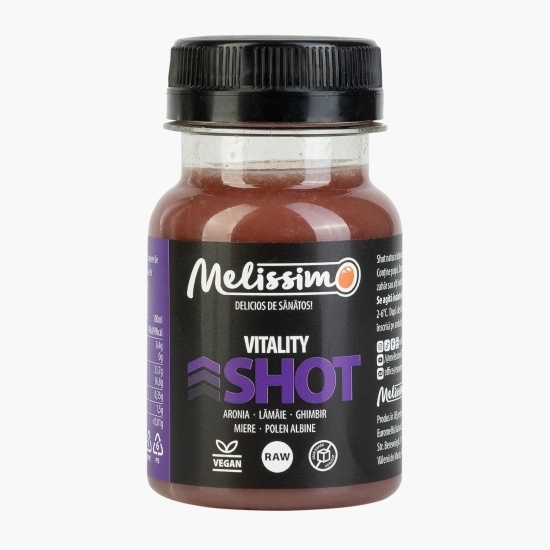 Shot de aronia, lămâie, ghimbir, miere și polen de albine Vitality, 90ml