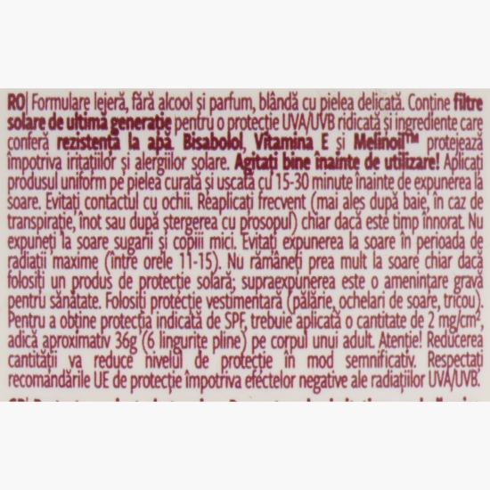 Lapte protecție solară Sensitive SPF 50 200ml
