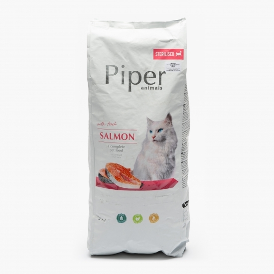Hrană uscată pentru pisici adulte sterilizate, 3kg, cu somon