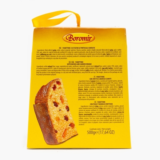 Panettone Classic cu stafide și portocale confiate 500g