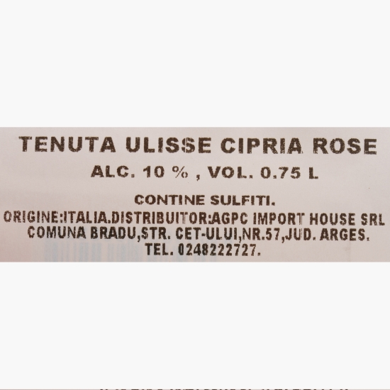 Vin roze sec Cipria, 10%, 0.75l