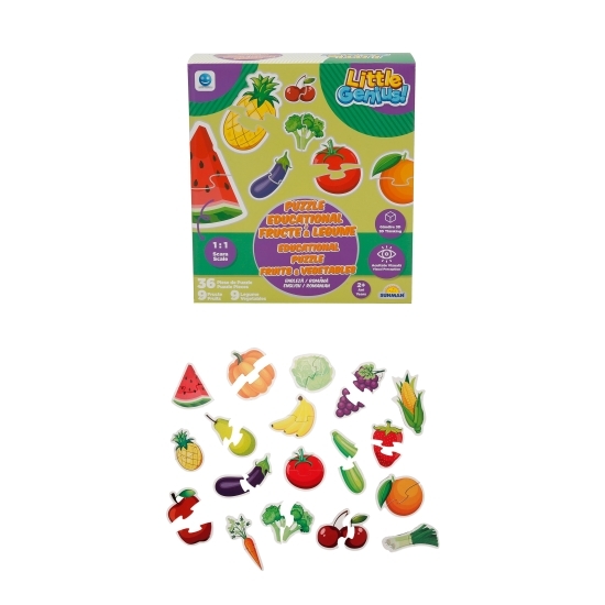 Puzzle educațional cu fructe și legume, 2+ ani