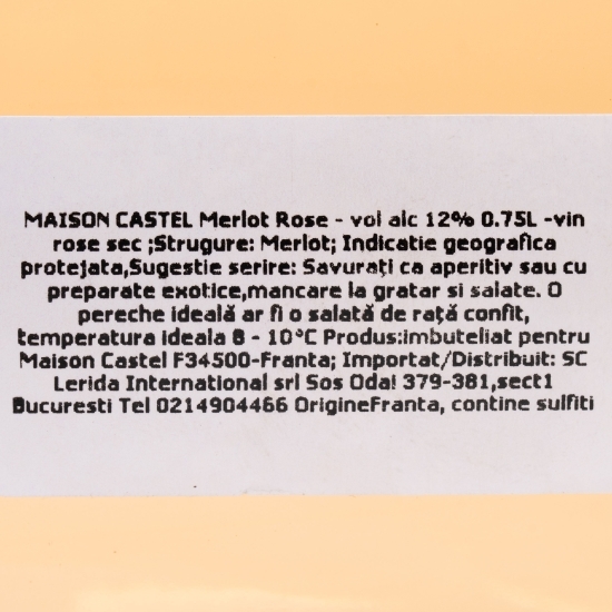 Vin rose sec Merlot, 12%, 0.75l