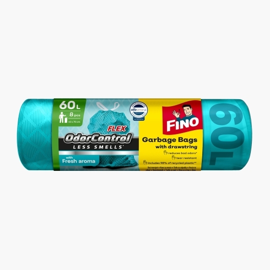 Saci menajeri parfumați, cu șnur, 60l, 8 buc