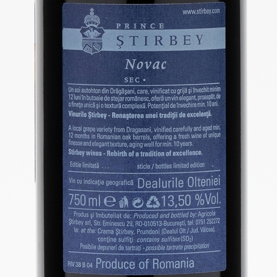 Vin roșu sec Novac, 13.5%, 0.75l