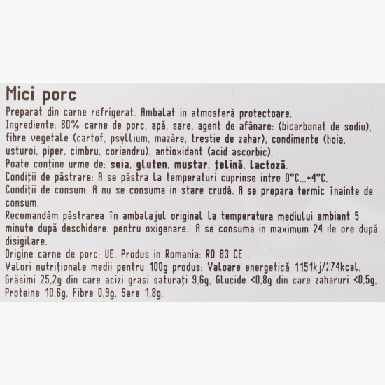 Mici din carne de porc 500g
