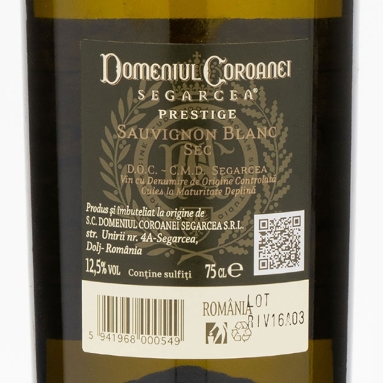 Vin alb sec Sauvignon Blanc, 12.5%, 750ml