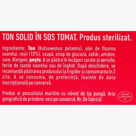 Ton solid în sos tomat 3x80g