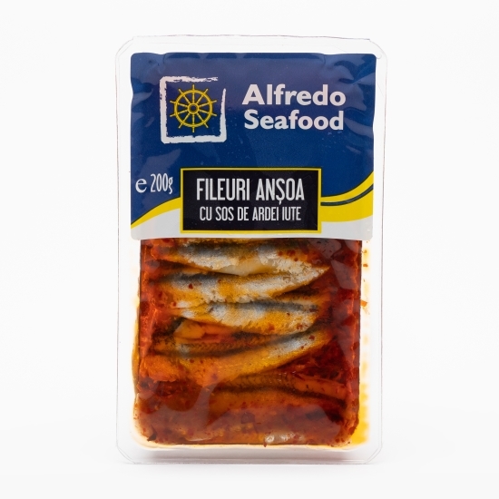 Fileuri de anșoa cu sos de ardei iute 200g