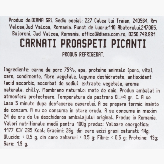 Cârnați proaspeți picanți 500g