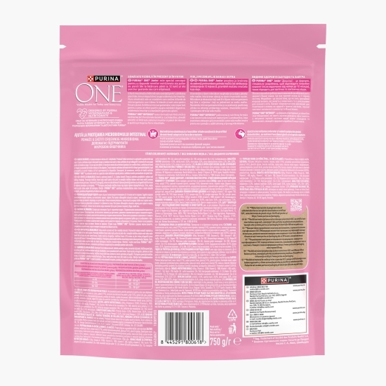 Hrană uscată pentru puii de pisică One Junior, 750g, cu pui și cereale integrale