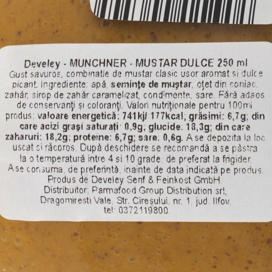 Muștar dulce-picant Munchner 250ml 