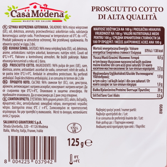 Prosciutto cotto 125g