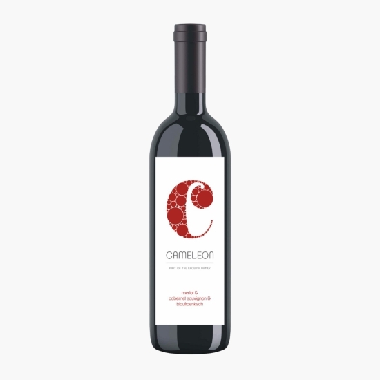 Vin roșu sec Cabernet Sauvignon, Pinot Noir, Fetească Neagră și Merlot, Cameleon, 14.5%, 0.75l 
