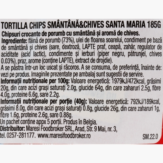 Tortilla chips smântână&chives 185g
