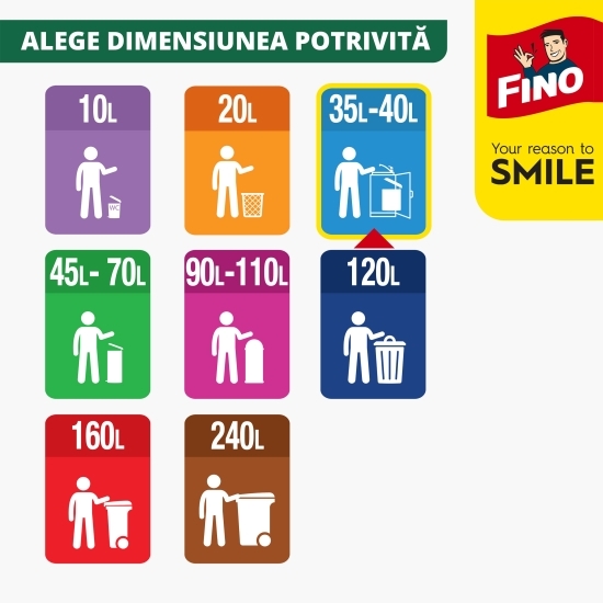 Saci menajeri ultra elastici, cu șnur, 35l, 15 buc