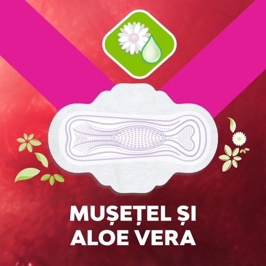 Absorbante Ultra Natural Regular aloe vera & mușețel cu aripioare 10 buc