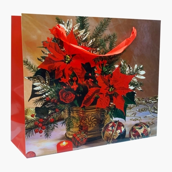 Pungă cadou mare Crăciun (32x26x10cm)